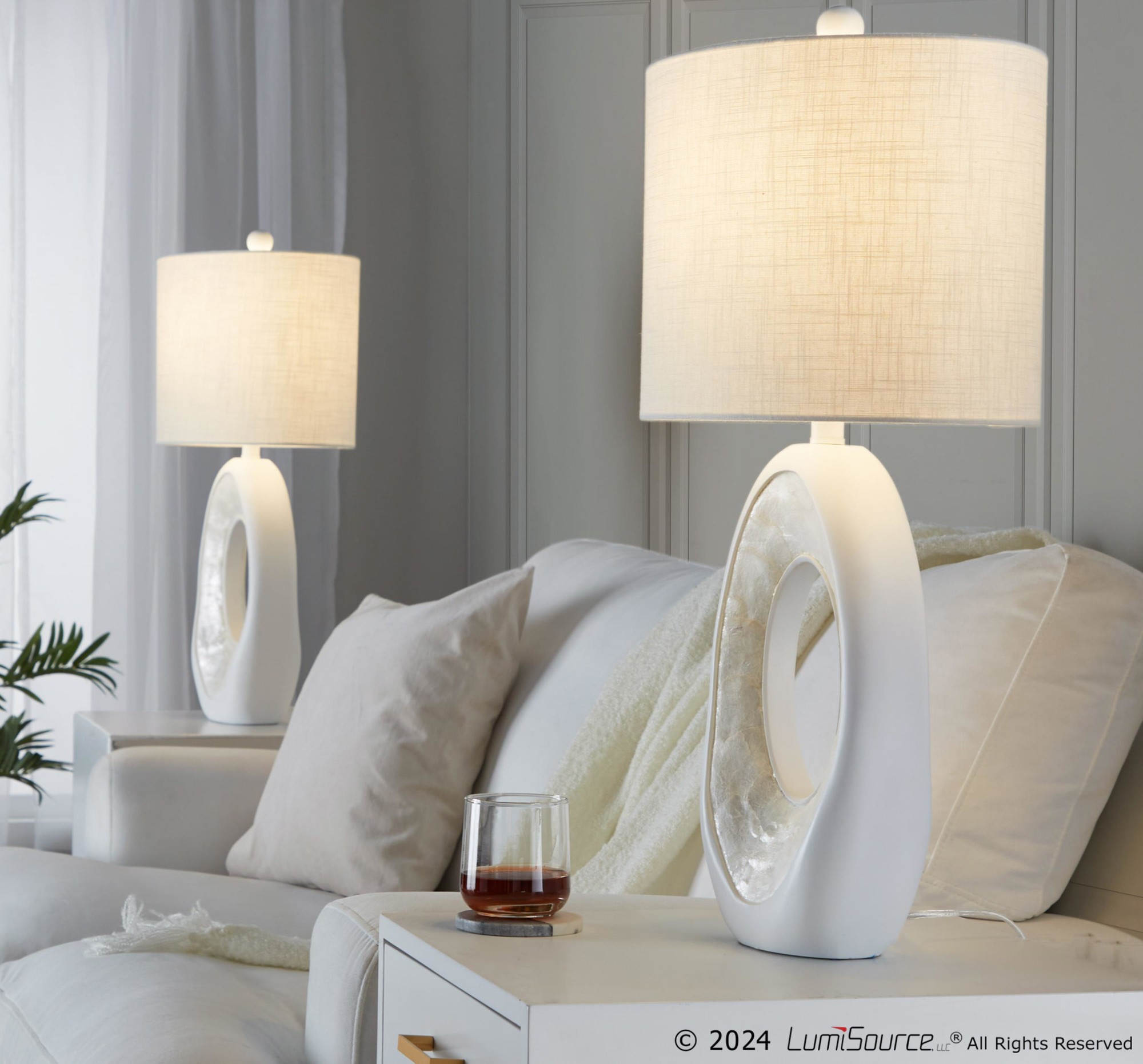 Pearl 29" Polyresin Table Lamp - Set Of 2